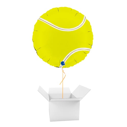 Tennis Ball Round Foil Helium Balloon - Inflated Balloon in a Box