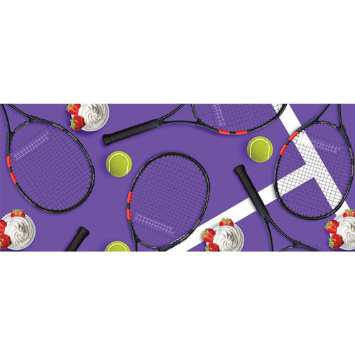 Tennis Rackets & Strawberries Purple Design PVC Party Sign Decoration Product Image