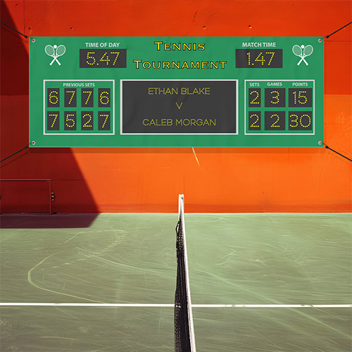 Tennis Scoreboard Design Small Personalised Banner 4ft x 2ft Product Gallery Image
