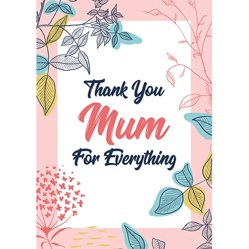 Thank You Mum For Everything Poster Mother's Day PVC Party Sign Decoration Product Gallery Image