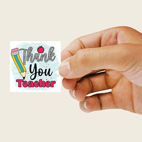 Thank You Teacher Square Stickers 65mm - Sheet of 12 Product Gallery Image