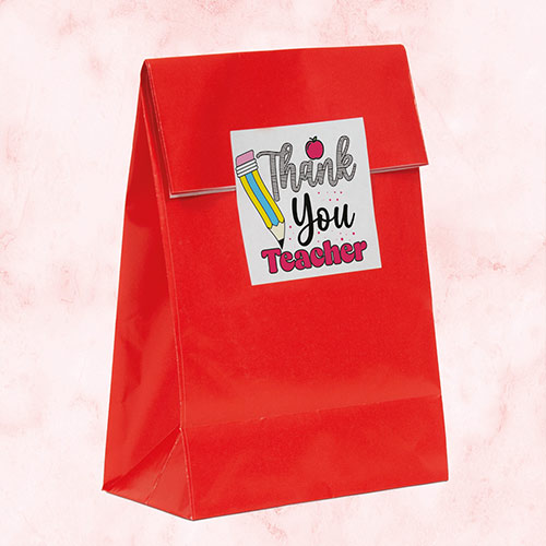 Thank You Teacher Square Stickers 65mm - Sheet of 12 Product Gallery Image