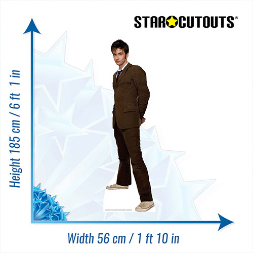 The 10th Doctor David Tennant Brown Suit Doctor Who Lifesize Cardboard Cutout 185cm Product Gallery Image