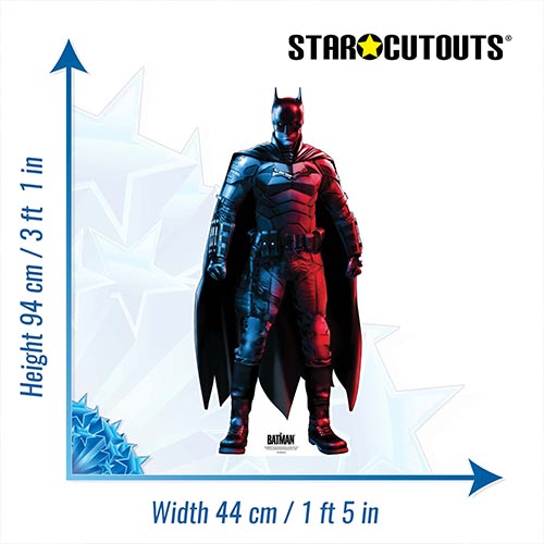 The Batman Robert Pattinson Red & Blue Star Mini Cardboard Cutout 94cm Product Gallery Image