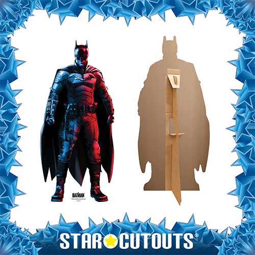 The Batman Robert Pattinson Red & Blue Star Mini Cardboard Cutout 94cm Product Gallery Image