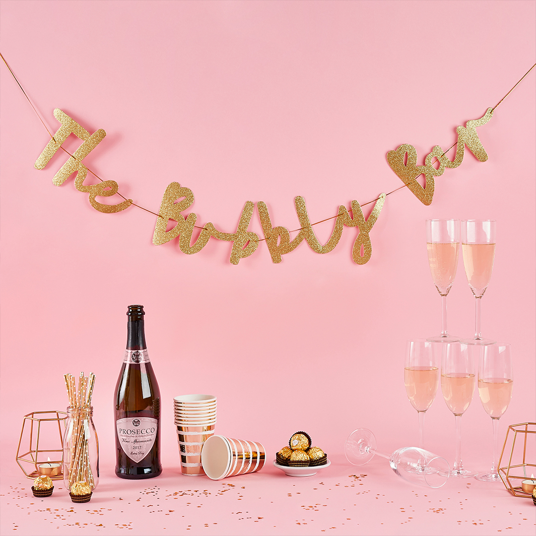 The Bubbly Bar Gold Glitter Cardboard Letter Banner 2m View 3