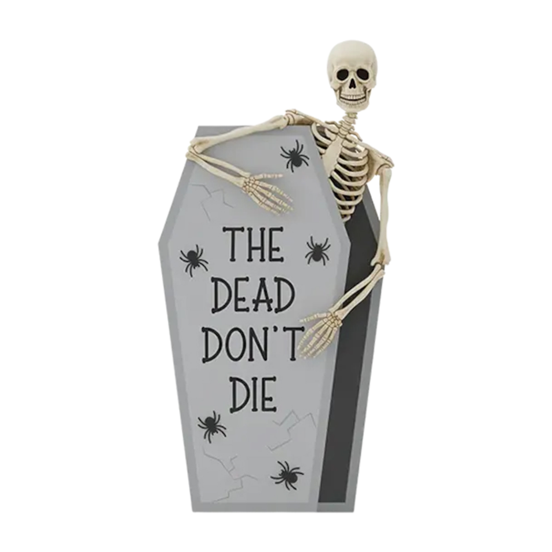 The Dead Don't Die Skeleton Tombstone Halloween Decoration 20.5cm