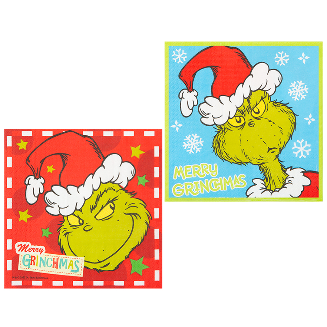 The Grinch Christmas Paper Luncheon Napkins 3 Ply 33cm - Pack of 12