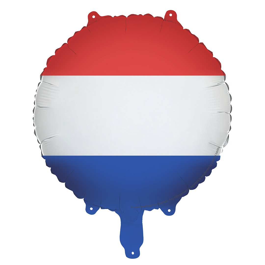 The Netherlands Dutch Flag Round Foil Balloon 45cm / 18 in