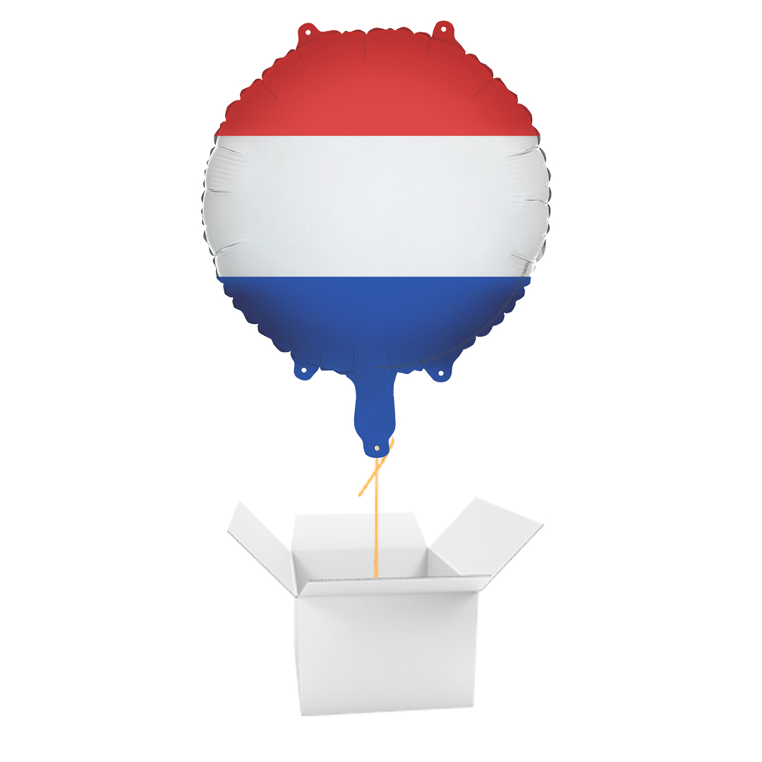 The Netherlands Dutch Flag Round Foil Balloon - Inflated Balloon In A Box