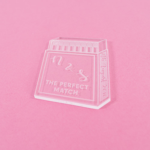 The Perfect Match Acrylic Wedding Favour Cake Topper Matchbox Keepsake Anniversary Memento Gift Product Gallery Image