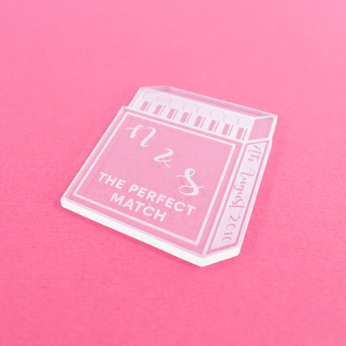 The Perfect Match Acrylic Wedding Favour Cake Topper Matchbox Keepsake Anniversary Memento Gift Product Gallery Image
