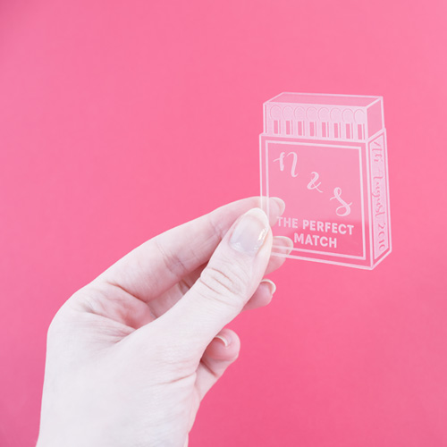 The Perfect Match Acrylic Wedding Favour Cake Topper Matchbox Keepsake Anniversary Memento Gift Product Gallery Image