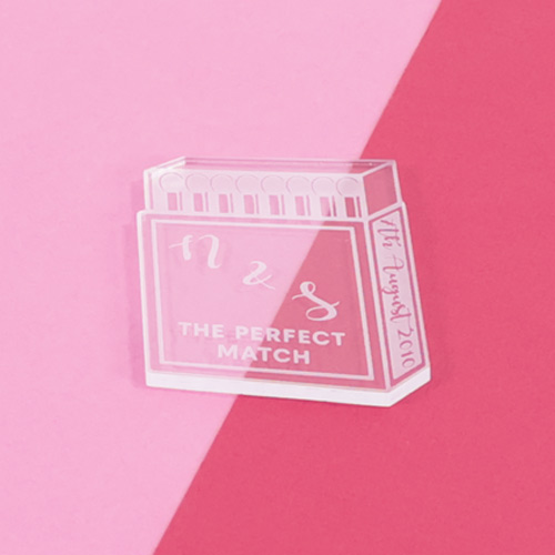 The Perfect Match Acrylic Wedding Favour Cake Topper Matchbox Keepsake Anniversary Memento Gift Product Gallery Image