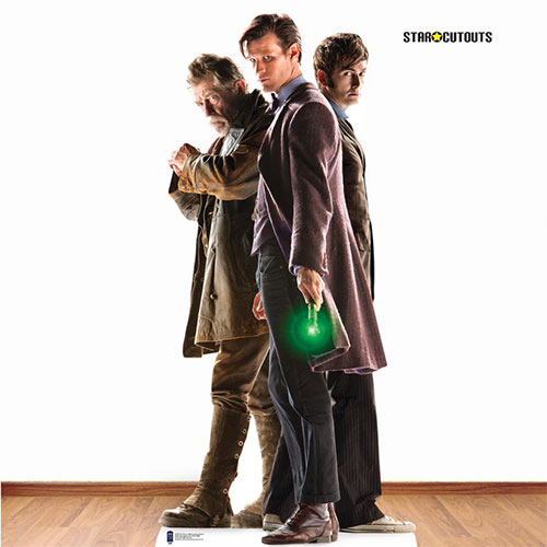 The Three Doctors (50th Anniversary Special) Doctor Who David Tennant, Matt Smith and John Hurt Lifesize Cardboard Cutout 183cm Product Gallery Image