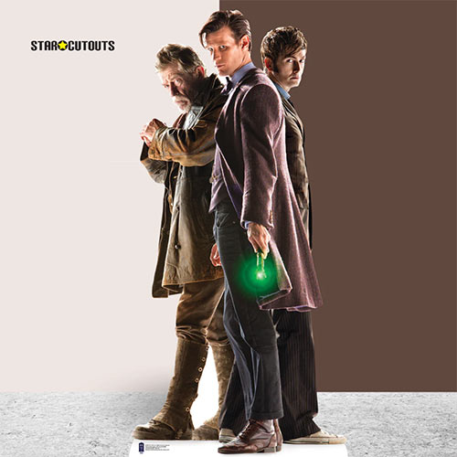 The Three Doctors (50th Anniversary Special) Doctor Who David Tennant, Matt Smith and John Hurt Lifesize Cardboard Cutout 183cm Product Gallery Image
