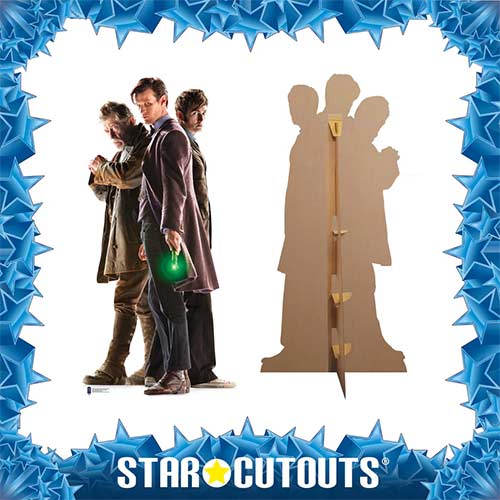 The Three Doctors (50th Anniversary Special) Doctor Who David Tennant, Matt Smith and John Hurt Lifesize Cardboard Cutout 183cm Product Gallery Image