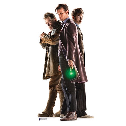 The Three Doctors (50th Anniversary Special) Doctor Who David Tennant, Matt Smith and John Hurt Lifesize Cardboard Cutout 183cm Product Gallery Image