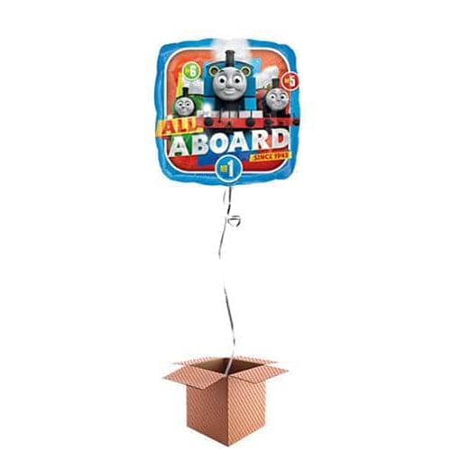 Thomas And Friends Happy Birthday Square Foil Helium Balloon - Inflated Balloon in a Box Product Image