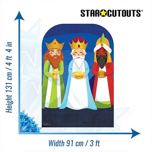 Three Kings Christmas Child Stand In Lifesize Cardboard Cutout 131cm Product Gallery Image