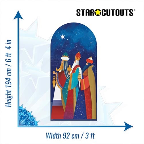 Three Kings Christmas With Gifts Lifesize Cardboard Cutout 194cm Product Gallery Image