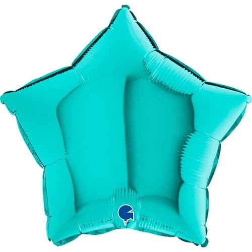 Turquoise Blue Star Shape Foil Helium Balloon 46cm / 18 in Product Gallery Image