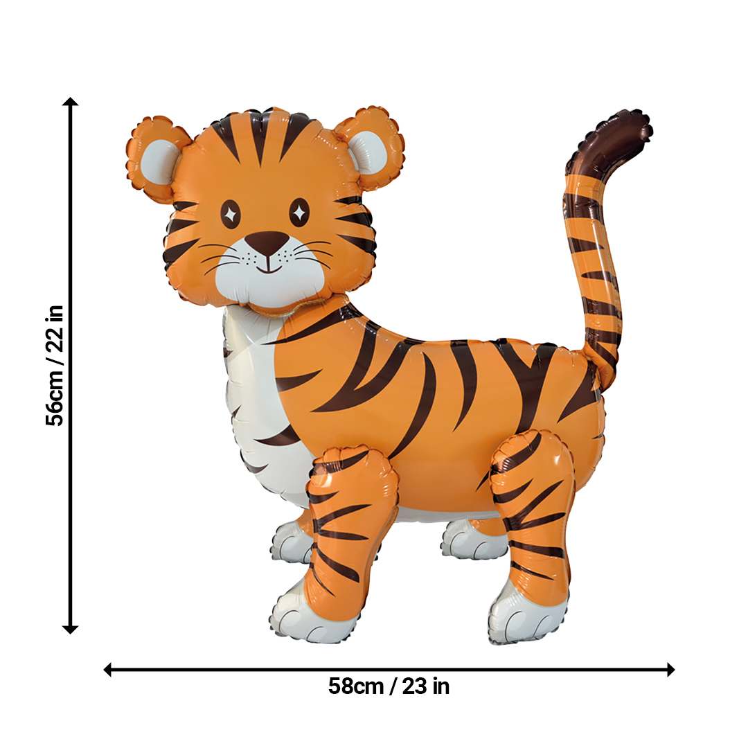 Tiger 3D Standing Shaped Air Fill Foil Balloon 58cm / 23 in Product Gallery Image