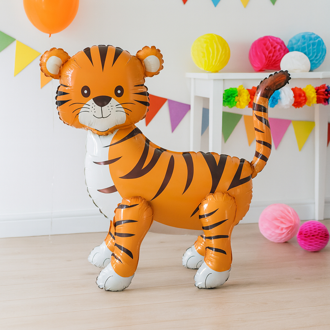 Tiger 3D Standing Shaped Air Fill Foil Balloon 58cm / 23 in Product Gallery Image