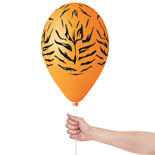 Tiger Stripes Orange Latex Balloons 33cm / 13 in - Pack of 6 Product Gallery Image