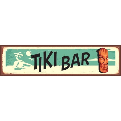 Tiki Bar Beach PVC Party Sign Decoration 110cm x 26cm Product Image