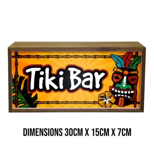 Tiki Bar Hawaiian LED Light Box Wood Room Sign Product Gallery Image