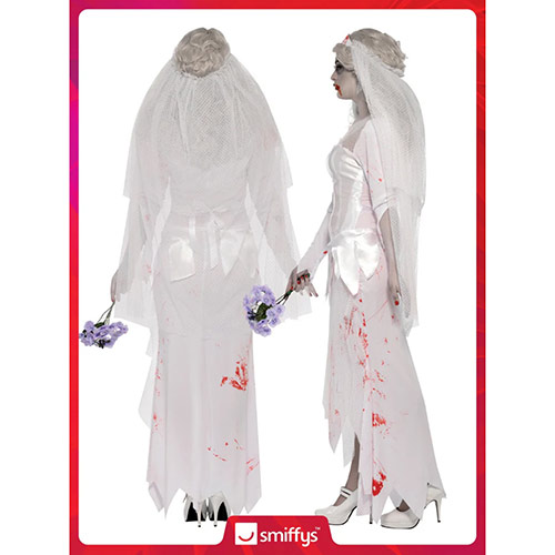 Till Death Do Us Part Zombie Bride Fancy Dress Costume Ladies Small - UK 8-10 Product Gallery Image
