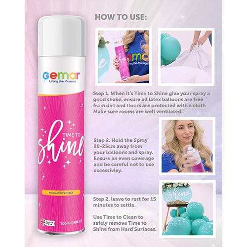 Time to Sparkle, Clean and Shine Latex Balloon Sprays - Pack of 3 Product Gallery Image
