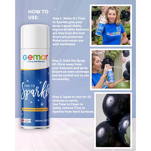Time to Sparkle, Clean and Shine Latex Balloon Sprays - Pack of 3 Product Gallery Image