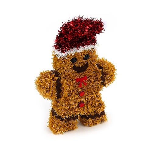 Tinsel Gingerbread Man with Red Santa Hat Christmas Hanging Decoration 16cm Product Image