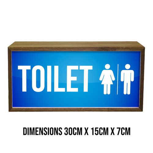 Toilet Men & Women LED Light Box Wood Room Sign Product Gallery Image