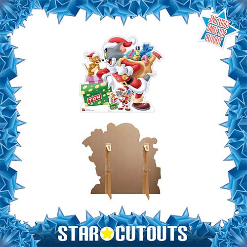 Tom and Jerry Merry Christmas Star Mini Cardboard Cutout 90cm Product Gallery Image