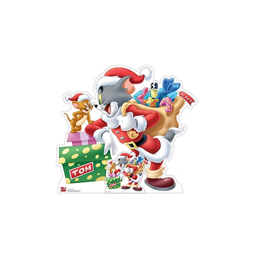 Tom and Jerry Merry Christmas Star Mini Cardboard Cutout 90cm Product Gallery Image