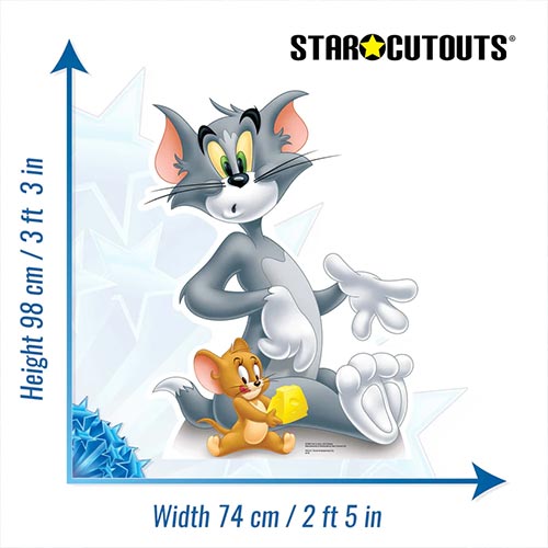 Tom and Jerry with Cheese Star Mini Cardboard Cutout 98cm Product Gallery Image