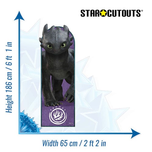 Toothless 3D How To Train Your Dragon Live Action Single Backdrop Cardboard Cutout 186cm Product Gallery Image