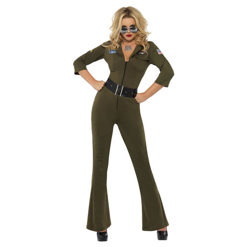 Top Gun Aviator Fancy Dress Costume Ladies Medium - UK 12-14 Product Gallery Image