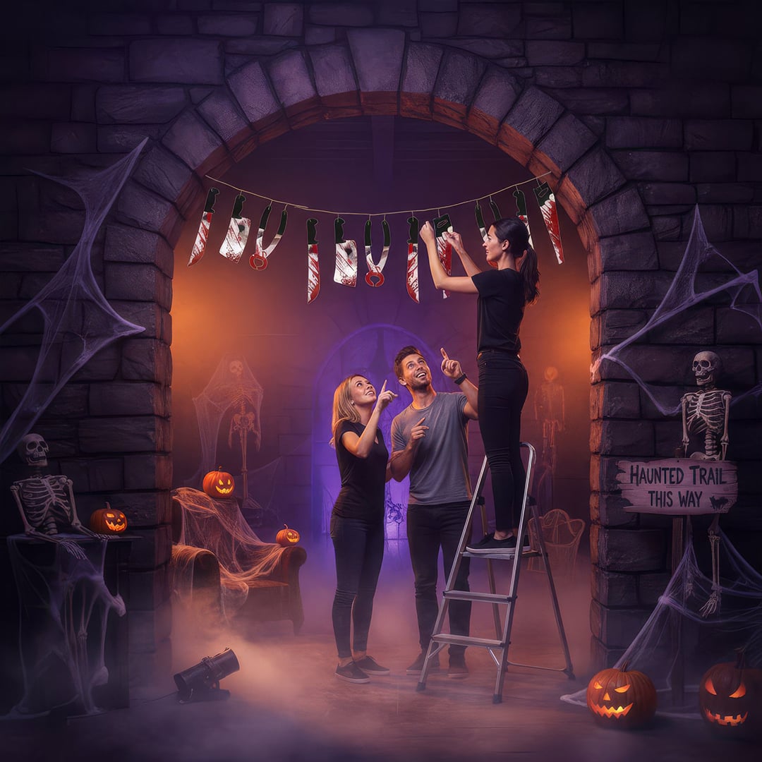 Torture Tool Halloween Paper Hanging Garland Decoration 1.8m View 6