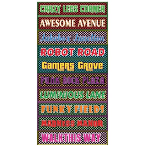 Totally 80s PVC Party Sign Decorations 60cm x 10cm - Pack of 10 Product Image