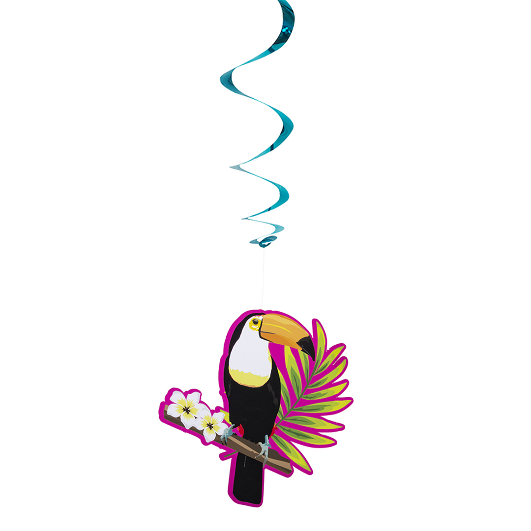 Toucan Hawaiian Swirl Decorations 85cm - Pack of 2 View 2