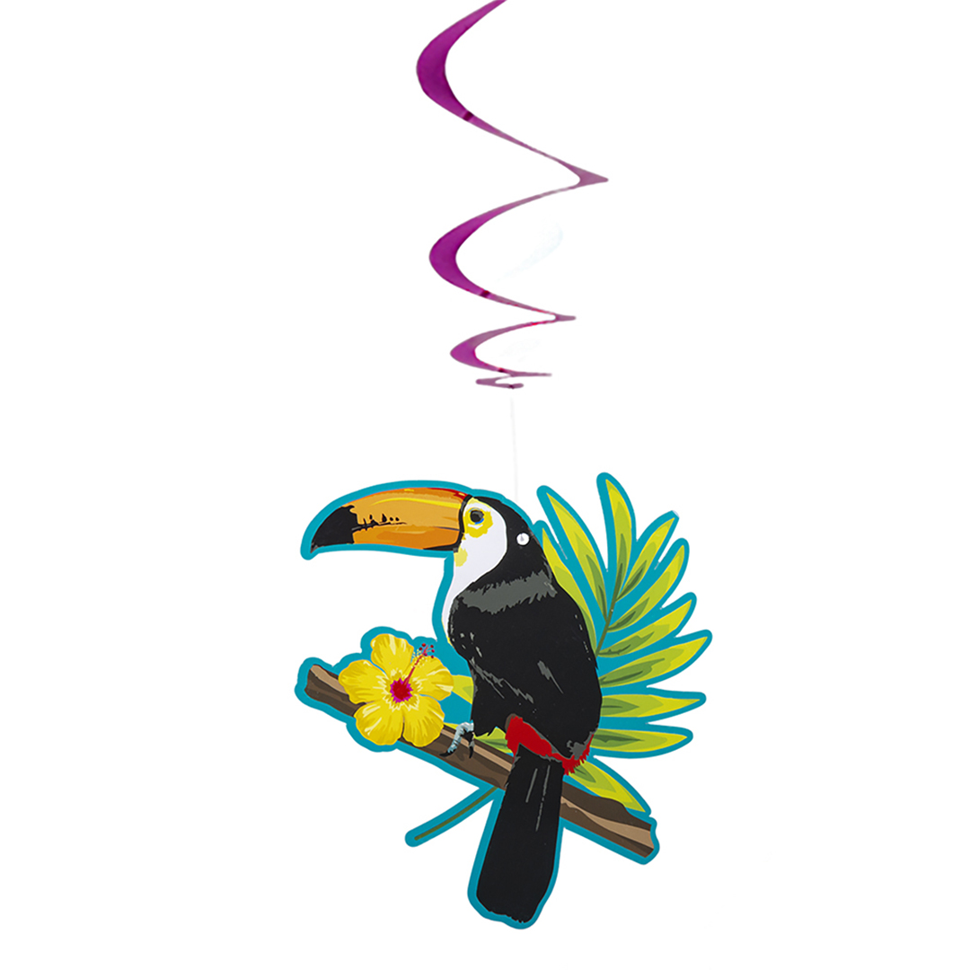 Toucan Hawaiian Swirl Decorations 85cm - Pack of 2 View 3