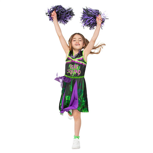 Toxic Cheerleader Fear Squad Girls Fancy Dress Costume Kids Small - Age 4-6 Product Gallery Image