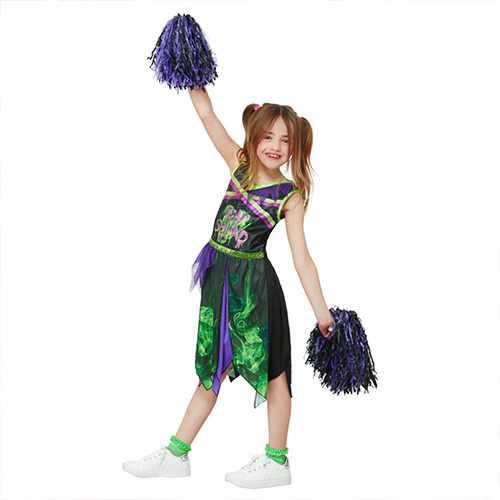 Toxic Cheerleader Fear Squad Girls Fancy Dress Costume Kids Small - Age 4-6