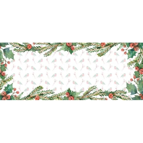 Traditional Christmas Berries And Robins Design Small Personalised Banner - 4ft x 2ft