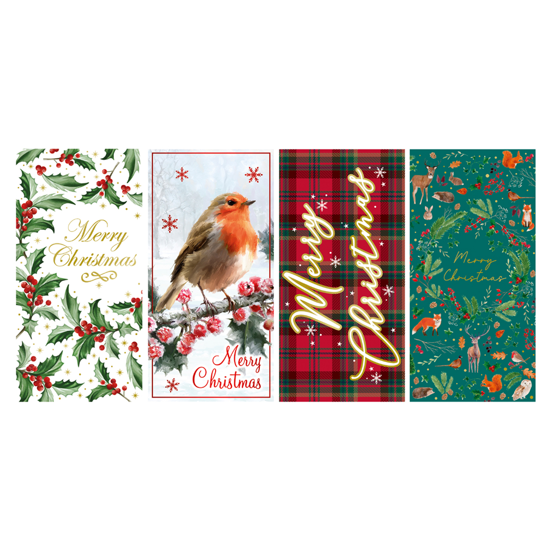 Traditional Christmas Money Wallets - Pack of 4