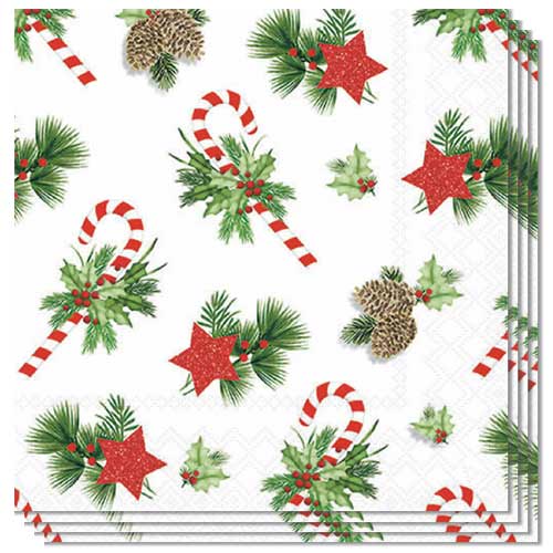 Traditional Christmas Ornaments Premium Decoupage Luncheon Napkins 3 Ply 33cm - Pack of 20 Product Image